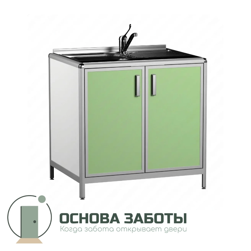Тумба с мойкой лабораторная СЛМ.02.00 чаша нержавейка и сушилка