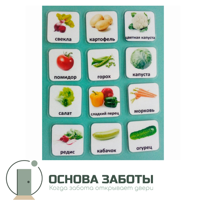 Набор карточек "Овощи 24" на липучках