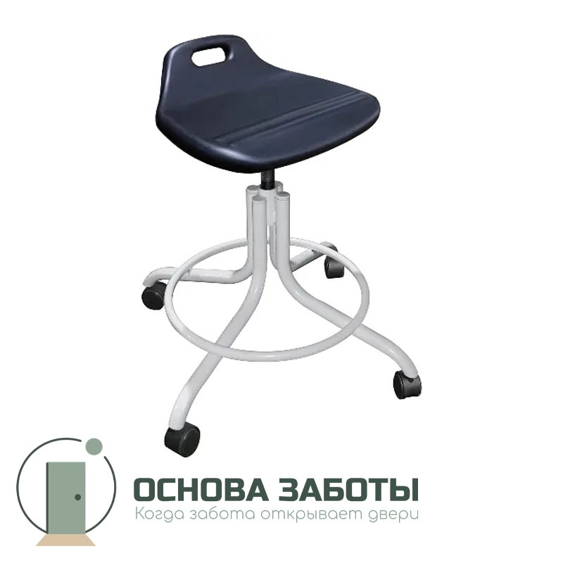 Табурет медицинский М92-101 винтовой,сидение круглое полиуретан