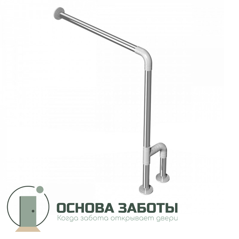 Поручень опорный для санузла, лев, AISI304+PA, D32