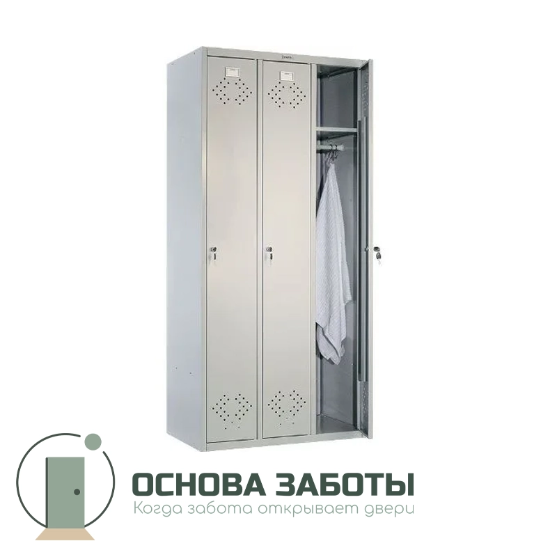 Шкаф металлический 3х секционный Н205-03/3 для раздевалки
